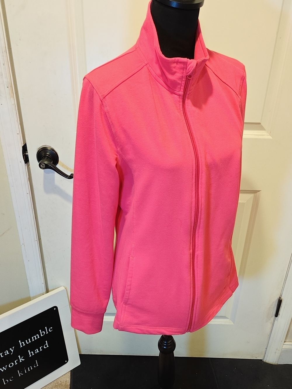Danskin Bright Pink Zip-Up Bomber Jacket